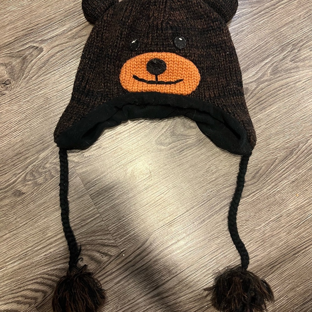 Brown Bear Knit Kids Hat